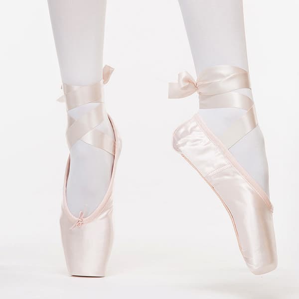 Satengdansesko Halv Pointe Ballet Slipper med Rosa Sløyfe