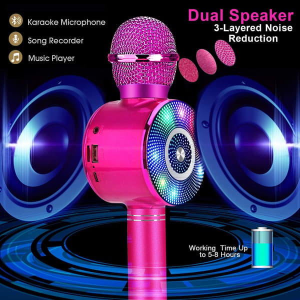 Bluetooth Karaoke Mikrofon, 4 i 1 Mikrofon for Sang for Barn