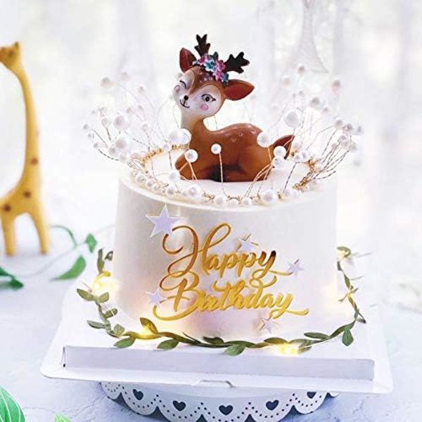 Fawn Figurine, Hjortedyr Ornamenter Resin Dyr Miniatyr Hjortedyr