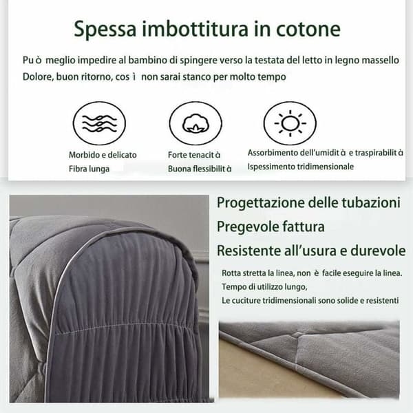 Grå, 180 cm, sengegavltrekk for dobbeltseng/enkelseng, polstret, elastisk