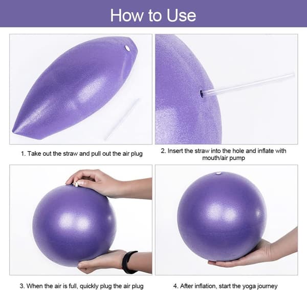 1 Stycke Lila Pilates Yogaboll Vete Rörsboll PVC Explosionssäker