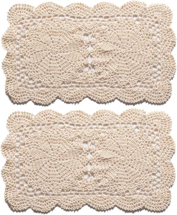 2 stk. 30*45cm Håndhæklede Udhulede Blomster Vævede Bucolic