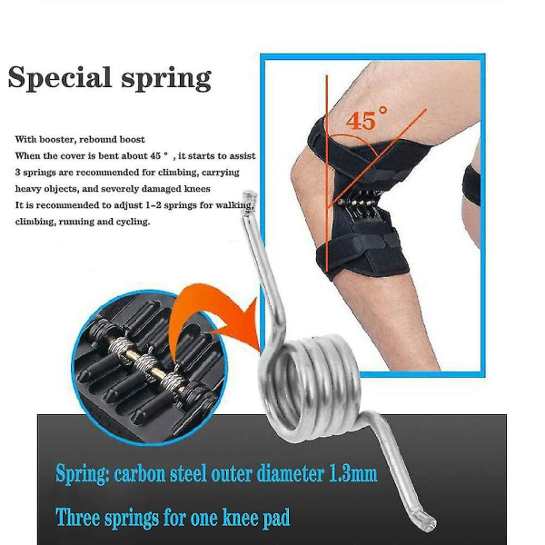 Power Knee Support Brace Spring Knee Brace, 1pair Patella Booster Spring Knee Brace Support For Hiking Sports