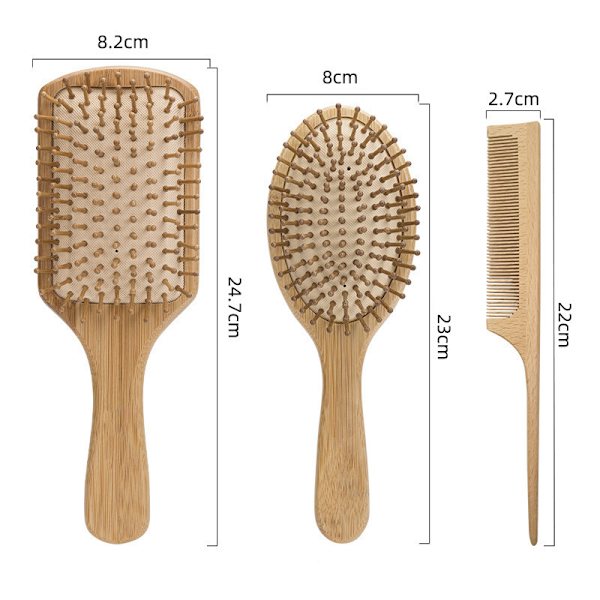 6-delad massagekamset, bambu luftkudde kam, trä