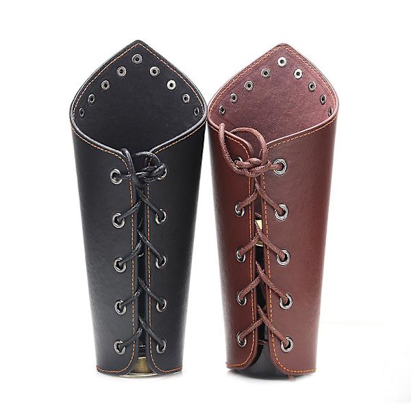 2-pack konstläder armguarder medeltida riddare handledsskydd läderhandske handled