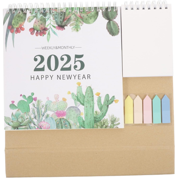 2025 Kalender Kontorstillbehör Rum Dekoration Kontorsbord Dekoration Engelska Multifunktionell Memo Sida Daglig Planerare Engelska