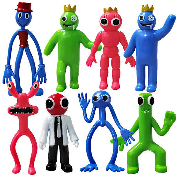 6/8 stk PVC Rainbow Friends figurleker modell mini figurer kakepynt dekorasjonsrekvisita barnas gaver 2