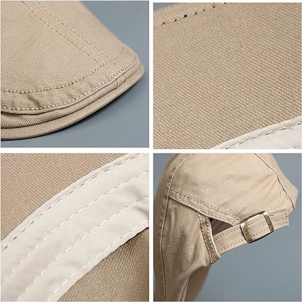Herrar Vintage Baskerhatt, Justerbar Bomull, Andningsbar Platt Hatt