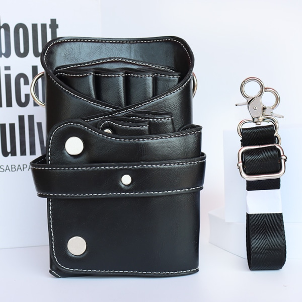 1 black barber's scissors pouch with belt, durable, hairdressing