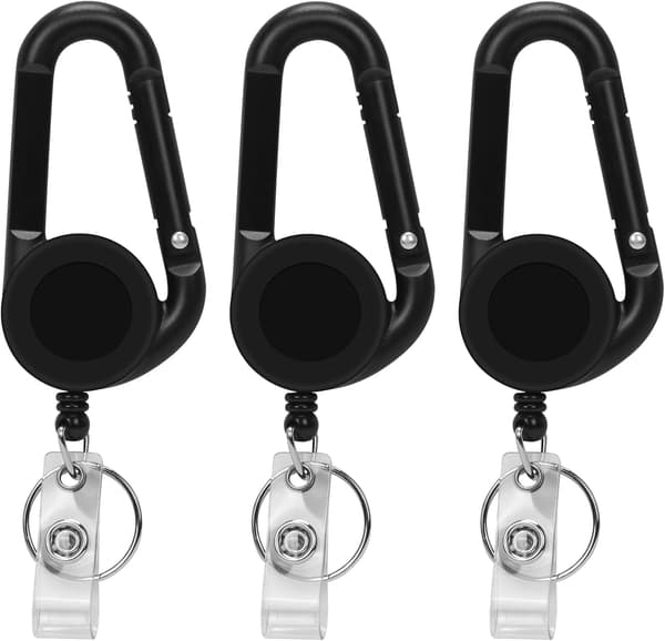 3-pack utdragbara nyckelringar - Robust nyckelringsbältesklämma