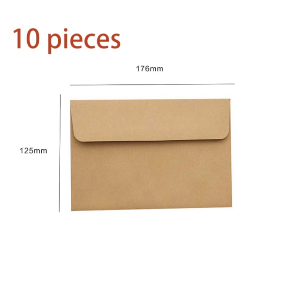 10 Konvolutter, A4 Brun Invitasjonskonvolutt (Brunpapir) for