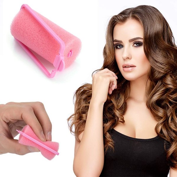 Svampe Hårkrøller Rosa Hårkrøl Blød Svampekrøller DIY Hår