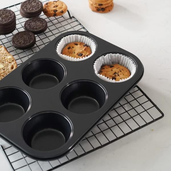 Kageform, Ovn 6 Kop Kage Muffin Kop Bageform, (Sort, 1 Styk)