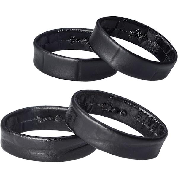 Læderremring, kompatibel med 22mm rem, sort