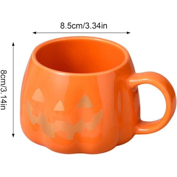 Höstpumpa Mugg - 450ml Keramisk Pumpa Mugg med Handtag Halloween Pumpa Mugg, Keramisk Pumpa Mugg, Rolig Halloween