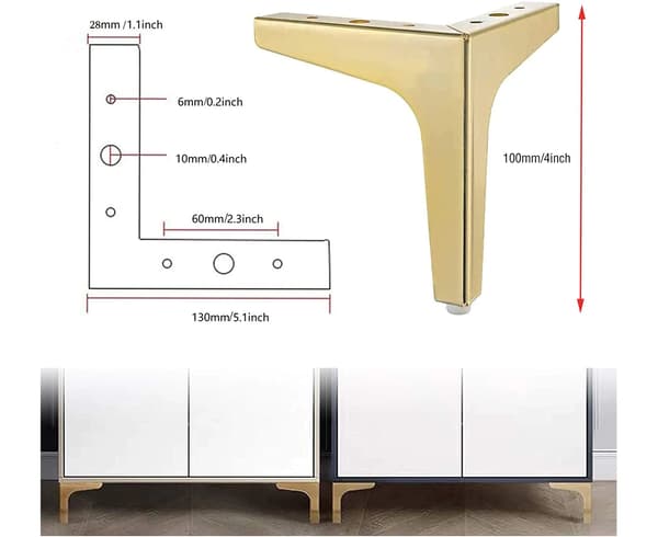 Metal trekantede sofaben