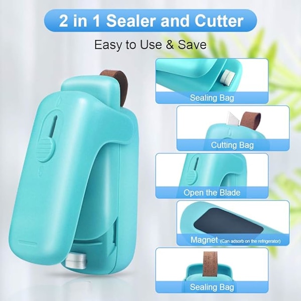 Grøn Mini Forsealer, 2 i 1 Mini Pose Forsealer Pose Forsealer med