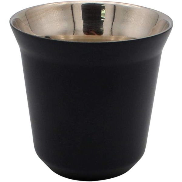Kaffe-/espressokopp i rostfritt stål (svart), 6,2*6,2 cm, Doub