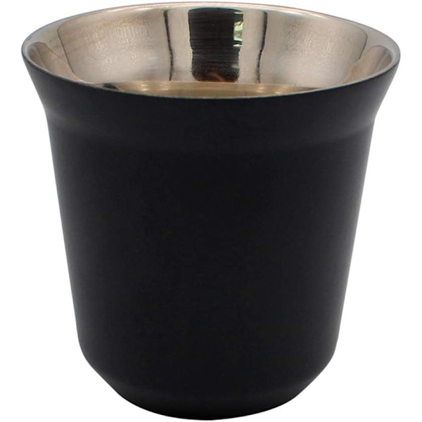 Kaffekop / Espresso Kop Rustfrit Stål Kopper (Sort, 6,2 * 6,2 cm), Dobbelt