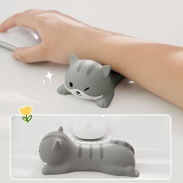 Söt handledsstöd för mus Datorarmsstöd för skrivbord Ergonomisk Kawaii Kontorsmaterial Långsamt stigande PU-mus