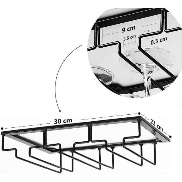 Vinglassstativ - Metall Under Cabinet Hengende Stemware Holder