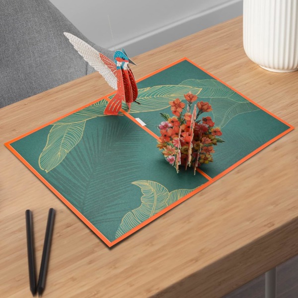 1 stk Kreativt stereoskopisk lykønskningskort 3D håndskæringspapir