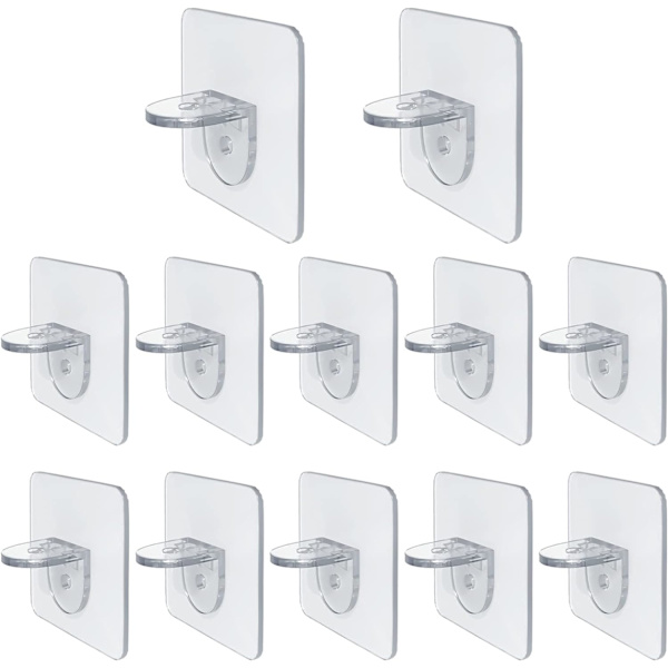 12 stk. Punch-fri Skillevæg Garderobe Divider Holder Ikke-mærkende