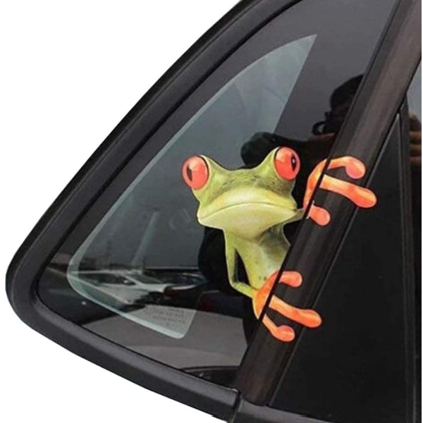 2 kpl söpöä Peeping Frog -autotarraa, hauska kuorma-auton ikkunatarra