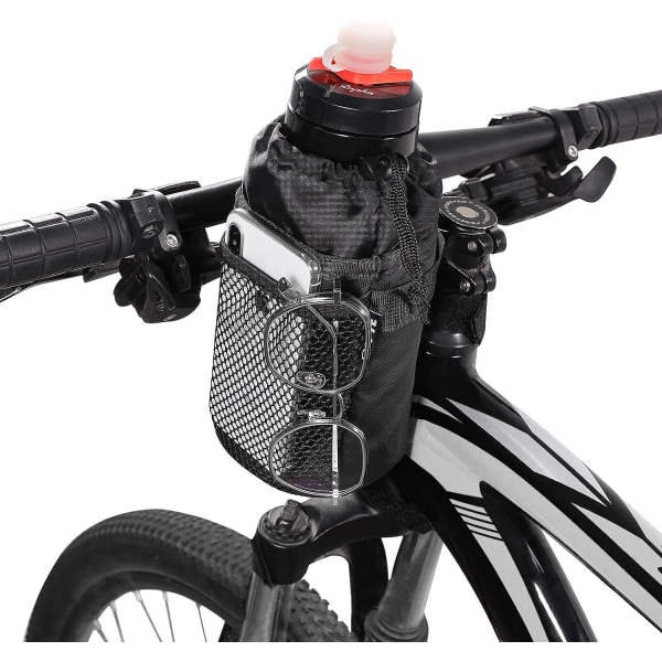 Bike Bottle Bag Holder with Mesh Front Pocket, Large Capacity Bic