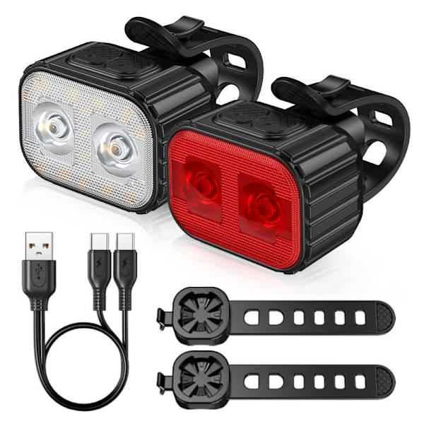 8+12 Lysmoduser LED Sykkellys Vanntett IPX6, USB