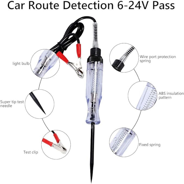 Elektrisk testpenn, 6V/24V spenningskrets tester sonde enhet