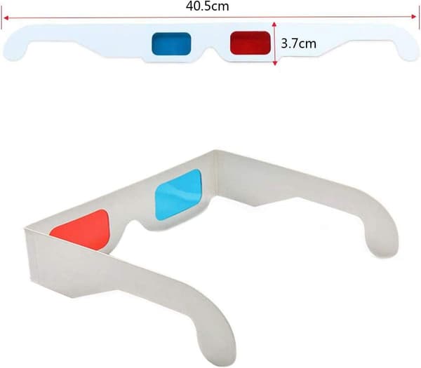 Sæt med 2 par røde og blå pap 3D-briller til rejser og