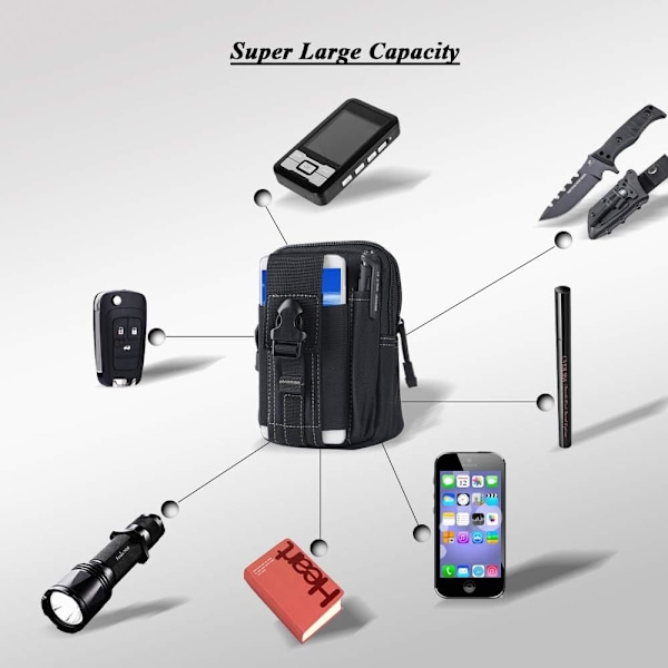 Midjeholster för mobiltelefon Bältesväska Universal Utomhus Telefonfodral Fick Case Gadget för iPhone X 8 7 6 6s Plus Samsu