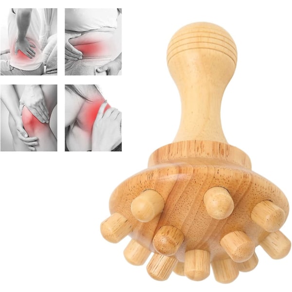 Octopus Wood Massasjeverktøy, Bærbar Kroppsskulpturerende Massasjepinne for Maderoterapi og Lymfedrenasje for å Eliminere Cellulitter