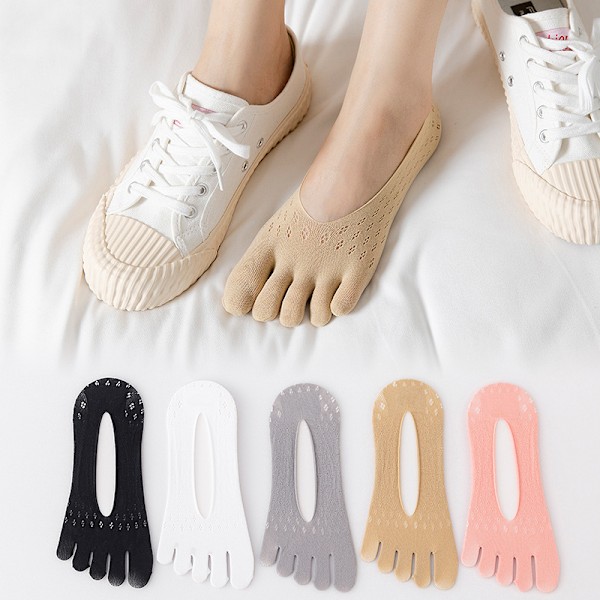 5 Pair Invisible Toe Socks Women, Non-Slip Orthopedic Socks