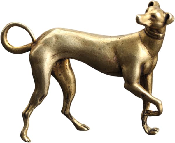 1 stycke mässing hund prydnad solid ren koppar hund staty te