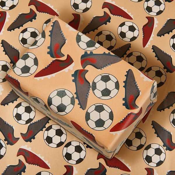 6 fotbollar, tecknade barns födelsedag, presentpapper för barn