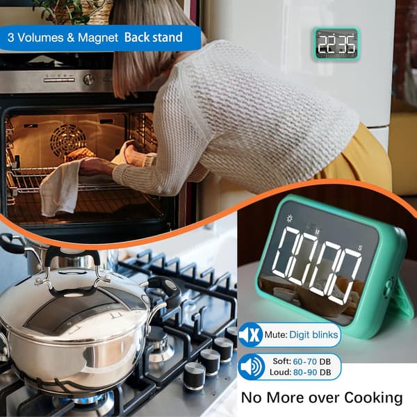 1 x digital kökstimer för grönt matlagning, magnetisk, nedräkning