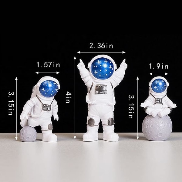 3 Dekorative Miniatyrer av Moderne Astronauter, Astronaut