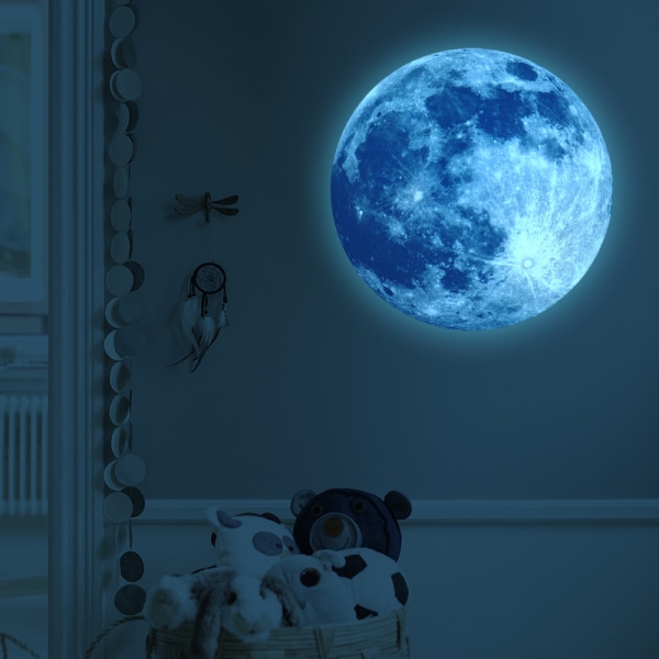 Luminous Moon väggdekal för barnrumsdekoration