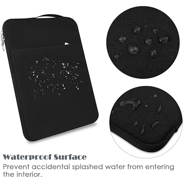 14 Tommer Laptop Sleeve Etui til 2024 MacBook Pro 14,2 Tommer Bærbar Canvas Laptop Taske, Sort