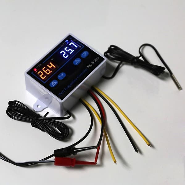 Dobbelt digital termostat temperaturregulator til industrielt udstyr（12V