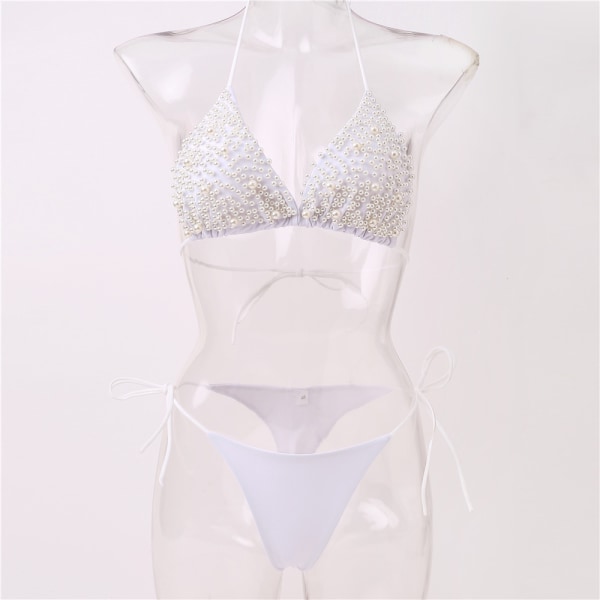 Perle bikini badetøj (hvid, M bryst 80 - 88cm) Kvinder Bikini
