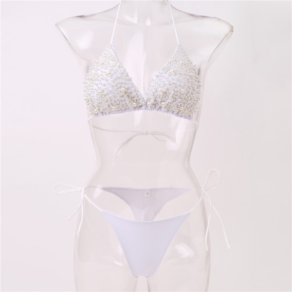 Perle bikini badetøj (hvid, M bryst 80 - 88cm) Kvinder Bikini