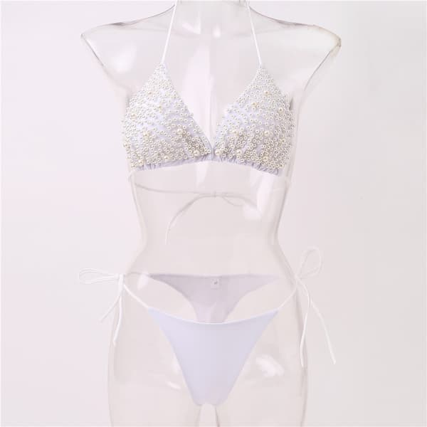 Perle bikini (hvit, M byste 80 - 88 cm) Dame Bikini