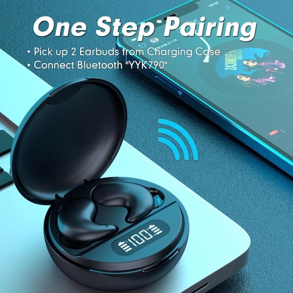 YYK790 Trådløse Bluetooth In-Ear Søvnørepropper, Minste Mini Ørepropper for Sidesovere