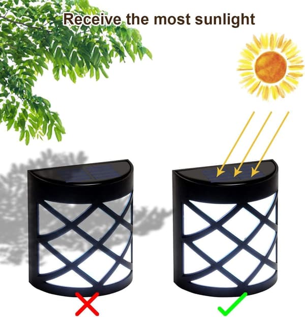 2 stk. solcelledesign væglamper hegnlamper LED hegn farverige