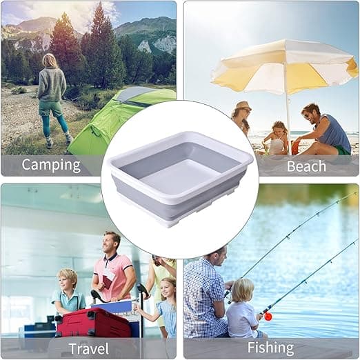 1 x 10L Foldbar Campingvask, Foldbar Vask, Bærbar