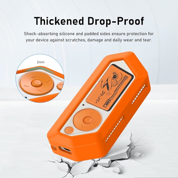 Beskyttelsesetui Cover Case til Flipper Zero Blødt Silikon Tilbehør - Fluorescerende Orange Hud Gløder i Mørke