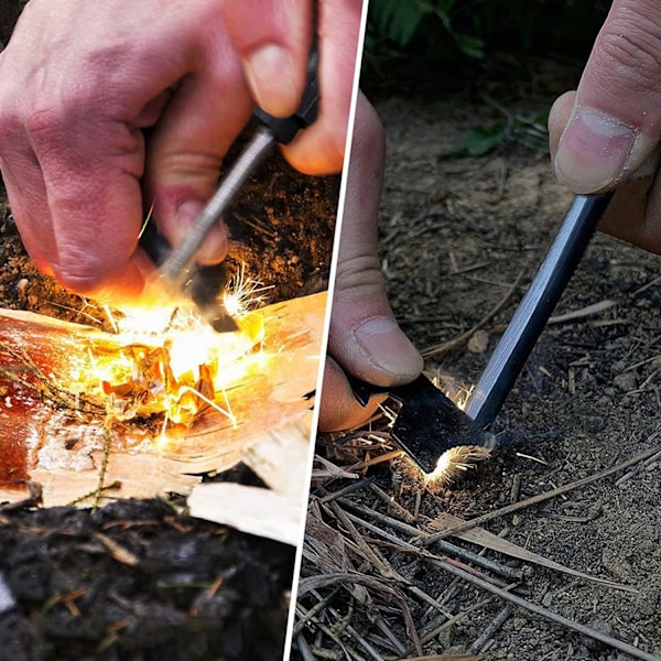 2 stk. Flintstænger, Camping Udendørs Flint, Ildsted, med Magnesium Flint Udendørs Camping Nød Survival Tool